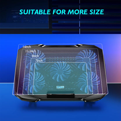 Portable Laptop Cooler with Silent Fans and Stand