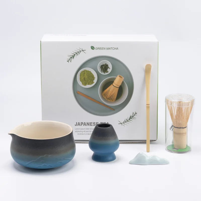 Traditional Green Tea Set Ceramic Bamboo Gift - Halri