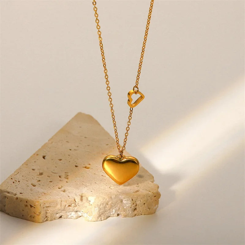Sweet Heart Shaped Pendant Necklace - Halri