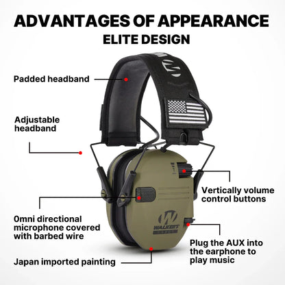 Pro Tactical Earmuffs with Noise Cancellation