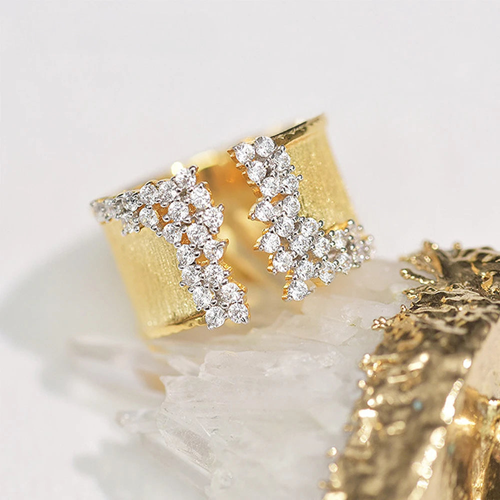 Luxurious Diamond Glitter Open Ring - Halri