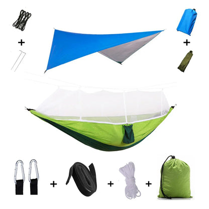 Portable Hammock with Bug Net and Rain Fly