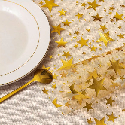 Luxurious Metallic Table Runner with Star Design - Halri