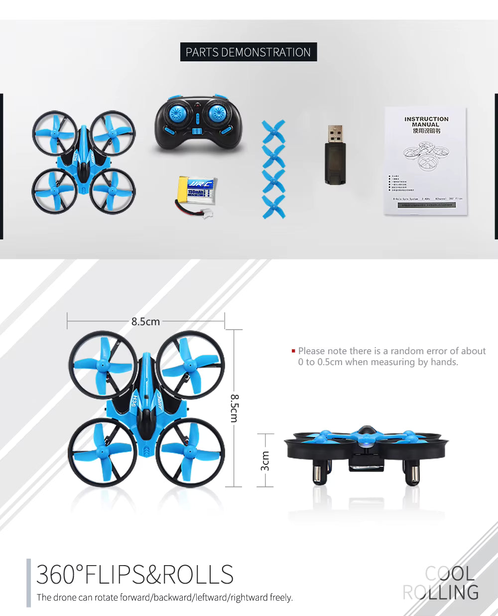 Safe Mini Kids Drone with Guarded Propellers