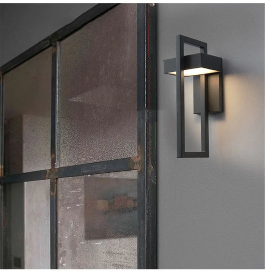 Rustic Black Outdoor LED Wall Lamp 10W Waterproof - Halri