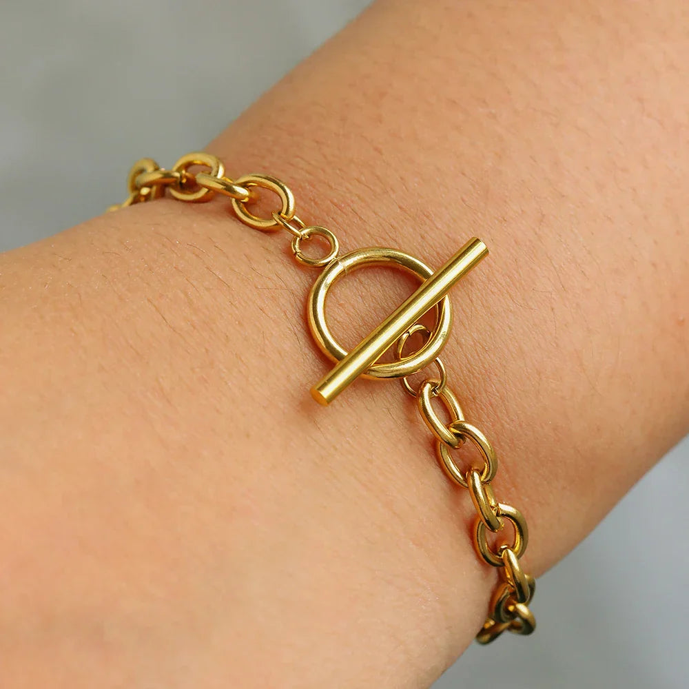 Simple Paperclip Circle Chain Bracelet - Halri