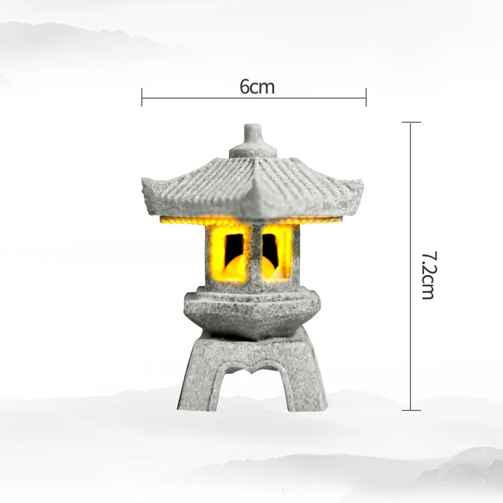 Natural Sandstone Mini Pagoda Garden Decor