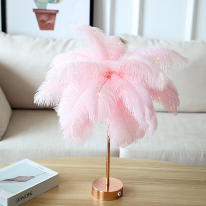 Unique Ostrich Table Lamp with Feather Design - Halri