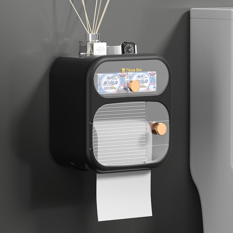Space-Saving Toilet Paper Holder Storage Cabinet