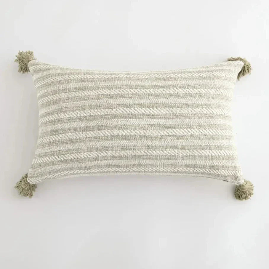 Stylish Home Decor Cushion Cover with Colorful Tassels