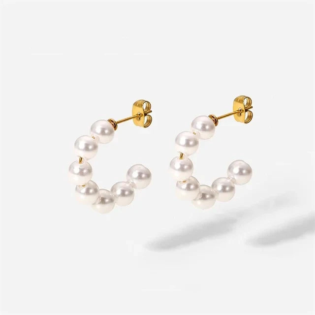 Classic Simple White Pearl Stud Earrings