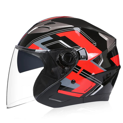Street Bike Half Face Helmet with Dual Lens & DOT Certification