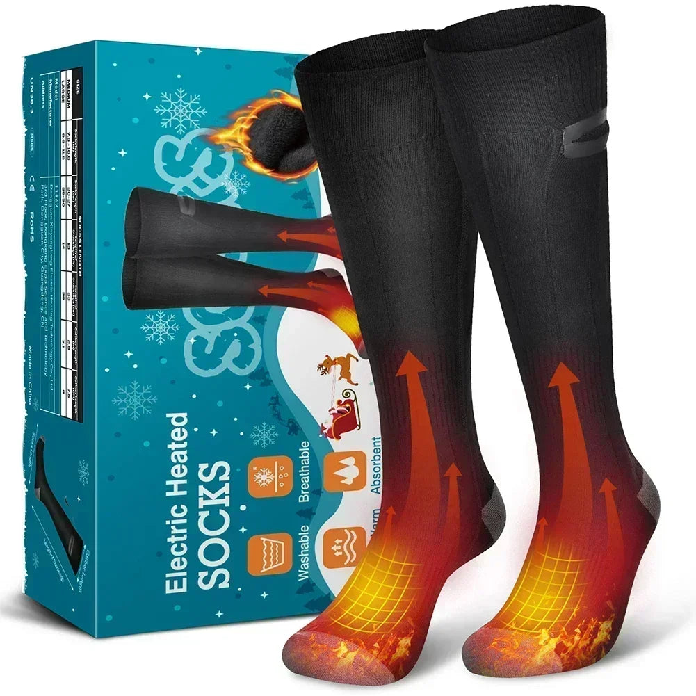 Cozy Heated Socks with Rechargeable Power Bank