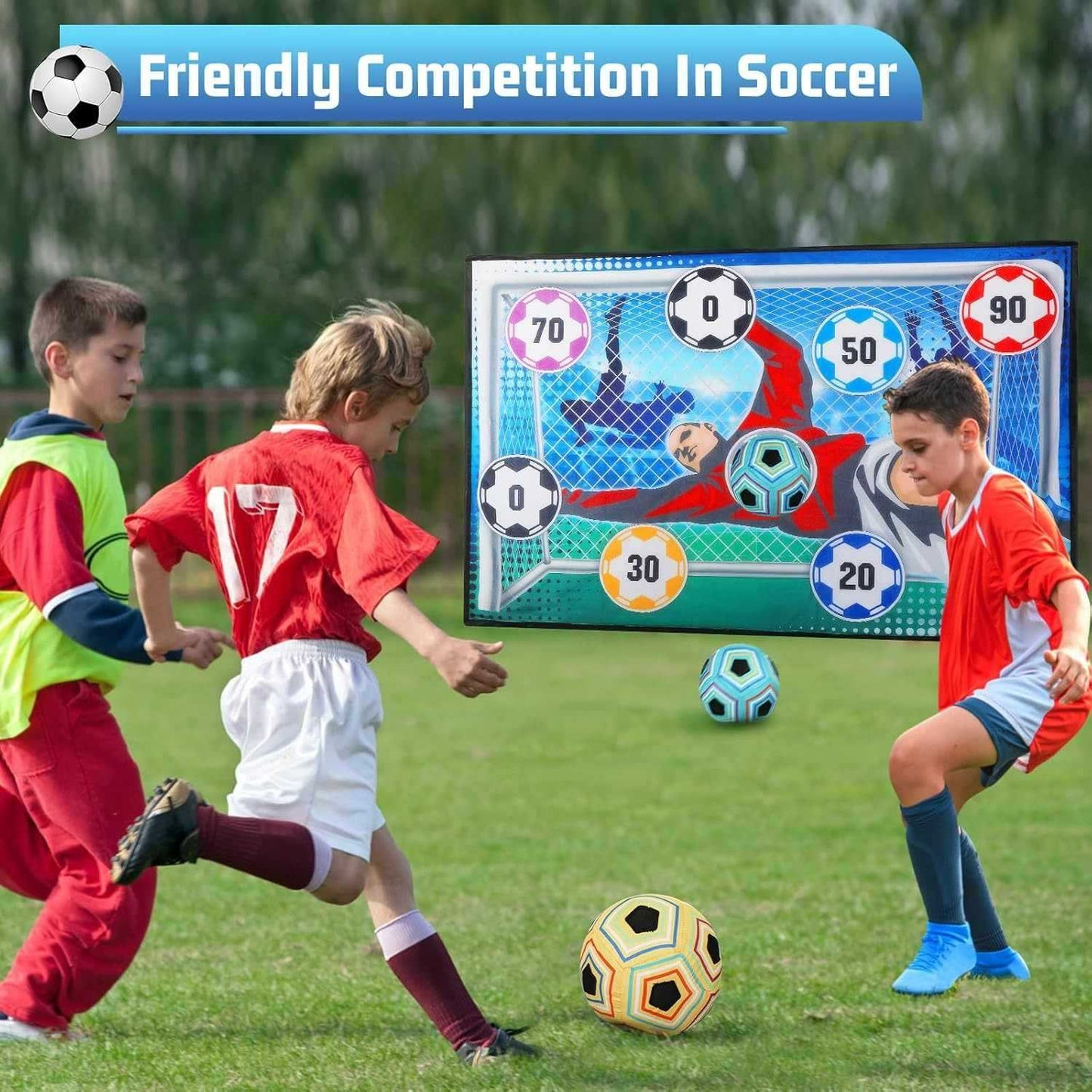 Safe Football Goal Shooting Wall – Indoor Home Training Target for Kids, 2-in-1 Kick & Toss Game
