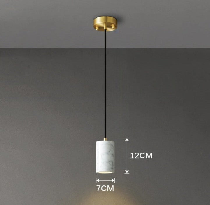 Simple White Marble Drop Light