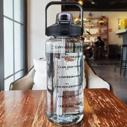 Big 68oz Gym Water Bottle with Straw and Tracker