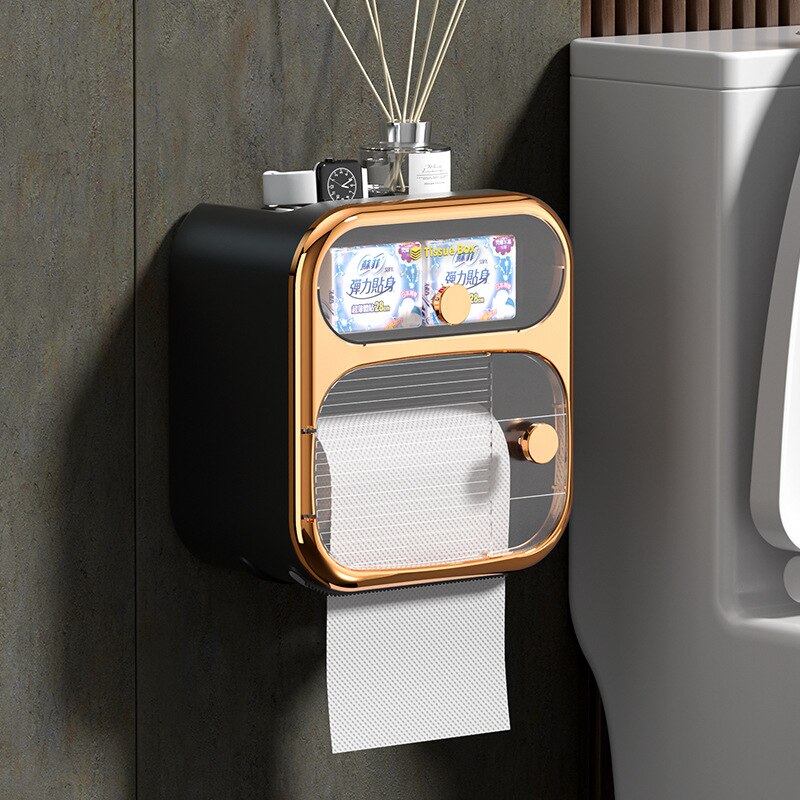 Space-Saving Toilet Paper Holder Storage Cabinet - Halri