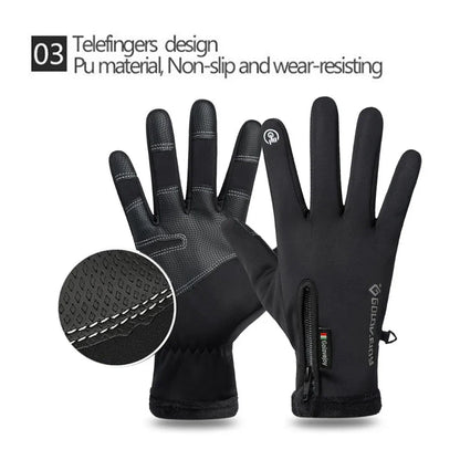 Warm Waterproof Motorcycle Gloves Touchscreen Fleece Lined - Halri