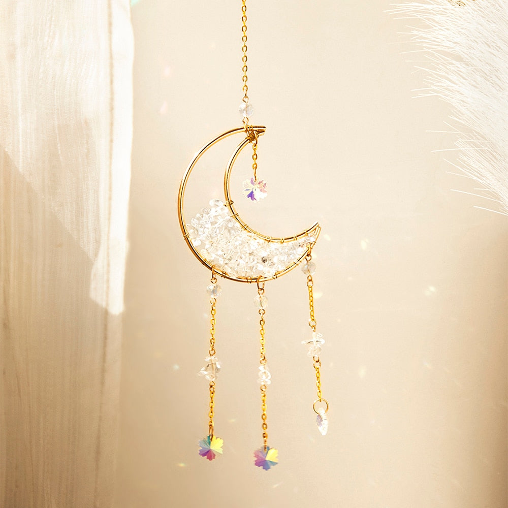 Sparkling Crystal Moon Wall Decoration