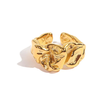 Flexible Wavy Volcanic Stone Ring - Halri