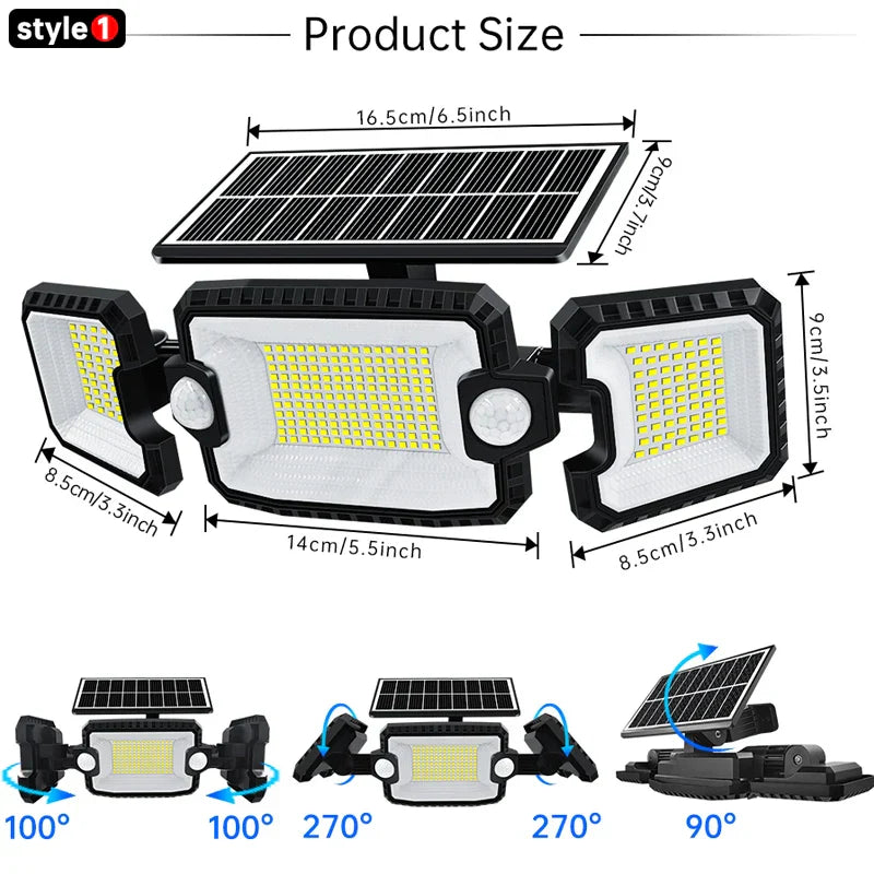 Bright Outdoor Solar Motion Sensor Spotlight 2200 Lumens - Halri