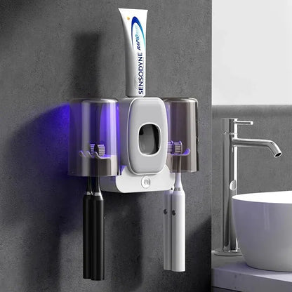 UV Sanitizing Toothbrush Holder with Auto Dispenser