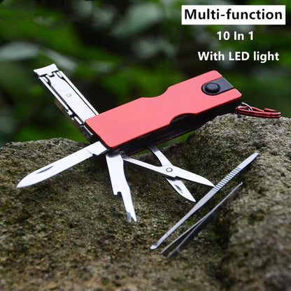 Portable 10in1 Multitool Keychain Steel EDC Kit - Halri
