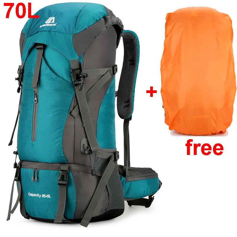 Durable 70L Hiking Backpack with Rain Cover - Halri