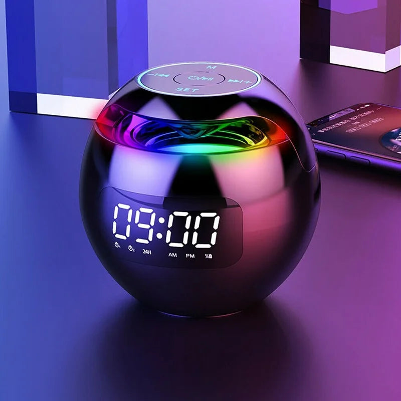 Wireless Alarm Clock with Bluetooth and Colorful LED Lights