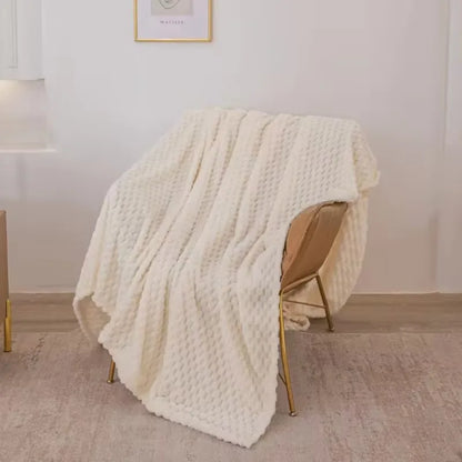 Plush Checked Throw Blanket Soft and Warm for Home