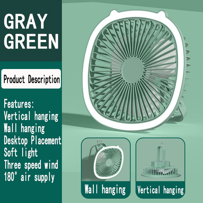 Portable Mini LED Night Light Fan - Halri