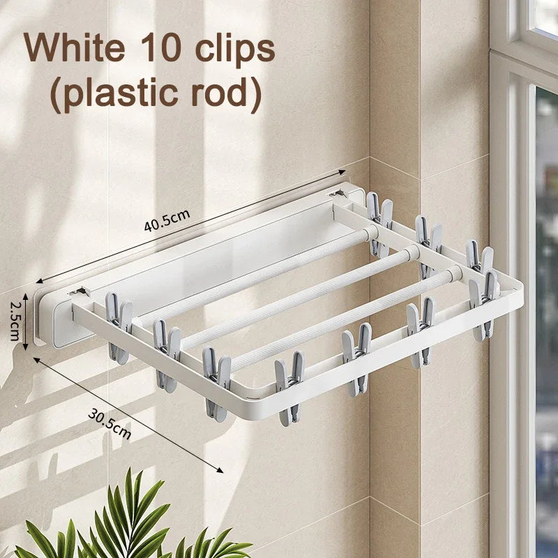 Compact Folding Laundry Drying Rack with Clips - Halri