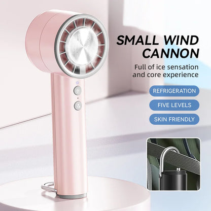 Compact Portable Handheld Fan with 5 Speed Settings