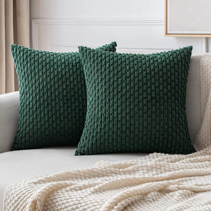 Plush Striped Velvet Cushion in Chic Bohemian Design