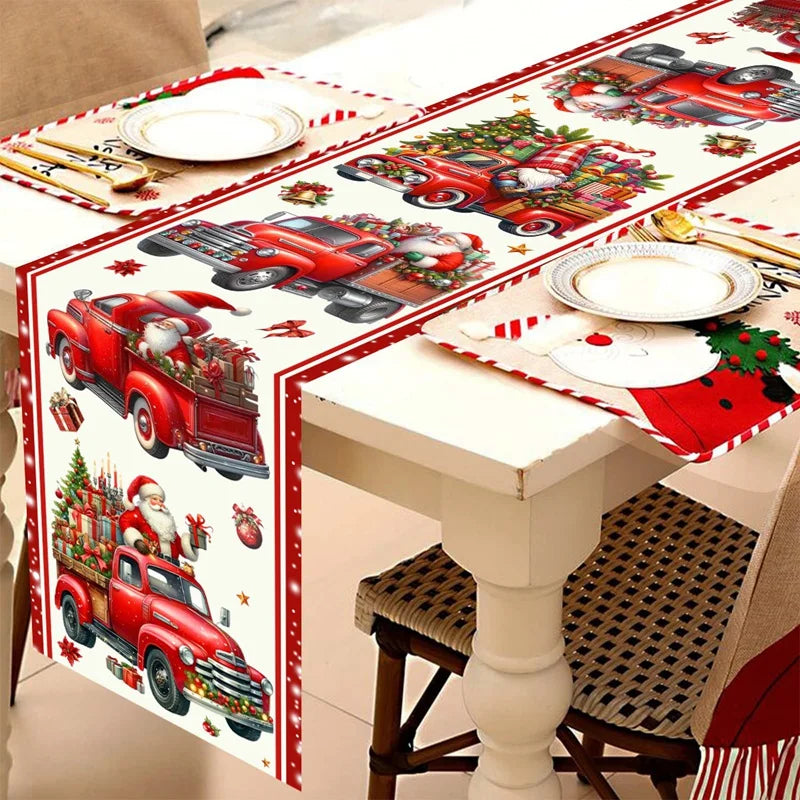 Holiday Red Table Runner for Christmas Decor