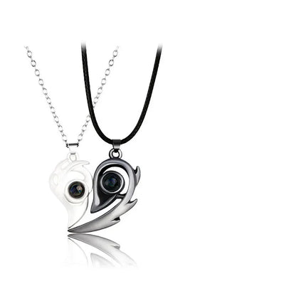 Romantic Love Heart Magnetic Couple Necklace Set