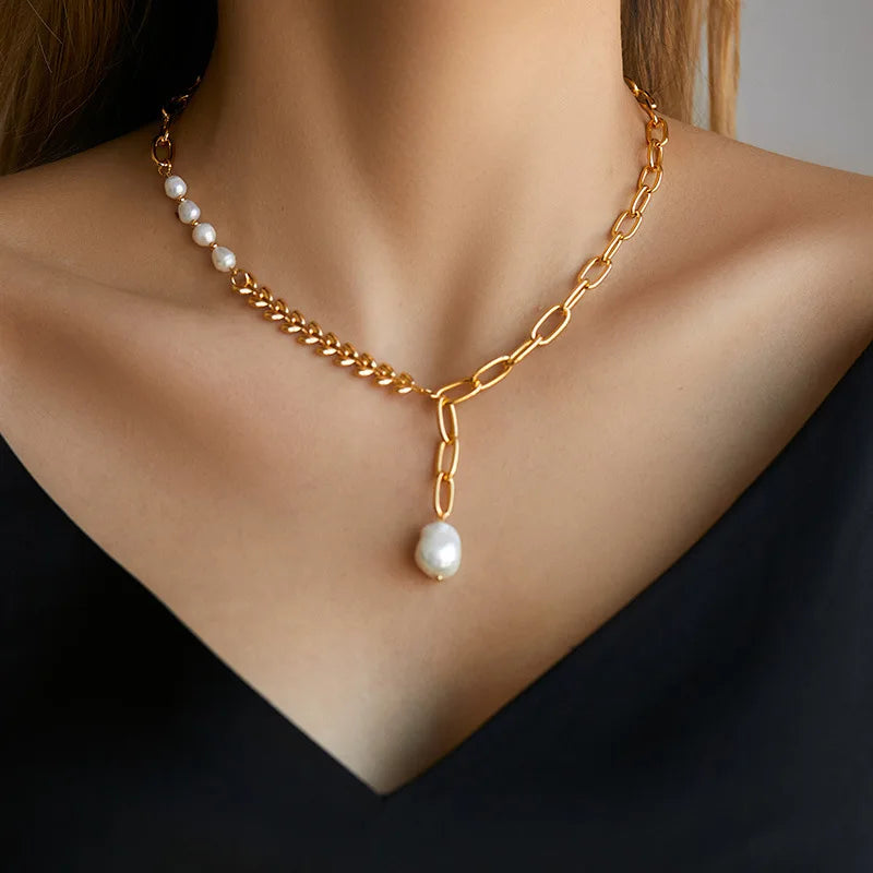 Simple 18k Gold Bar Chain Necklace - Halri