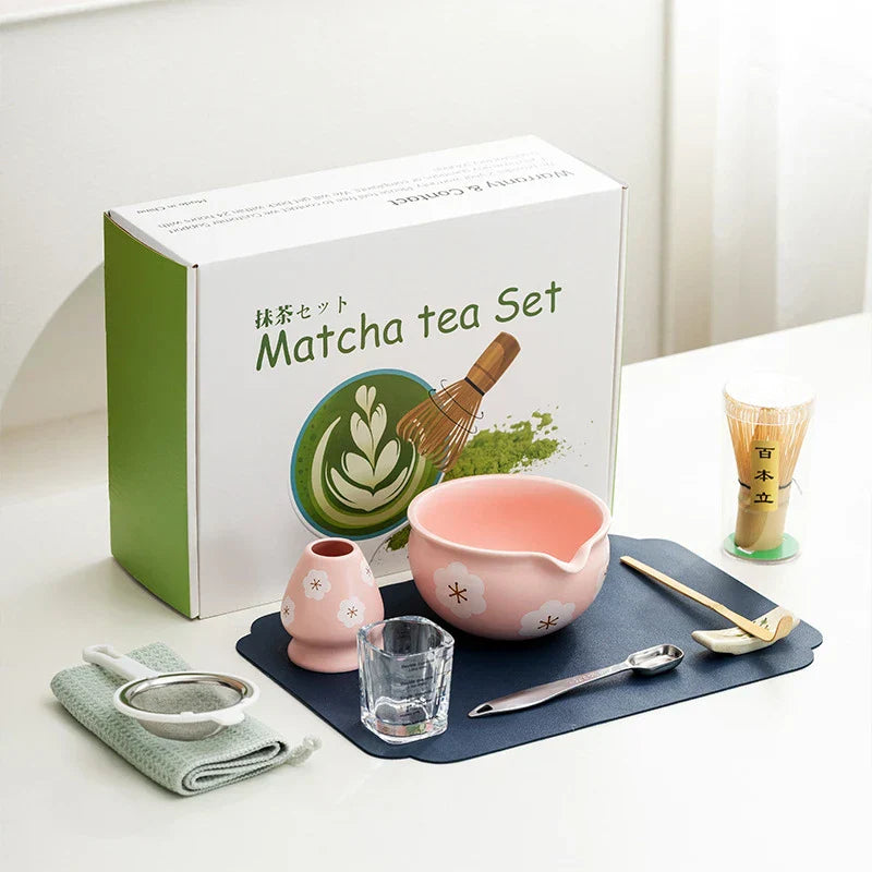 Traditional Green Tea Set 10-Piece Bamboo Ceramic - Halri