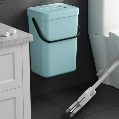 Space Saving Wall Mount Small Trash Can with Lid