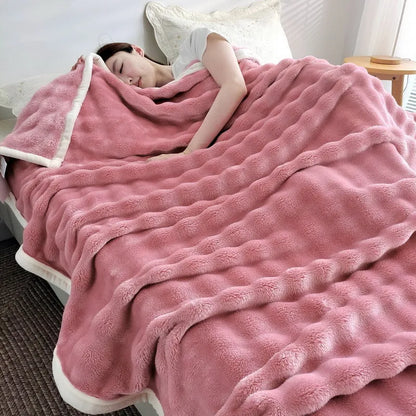 Plush Fleece Throw Blanket for Home and Travel