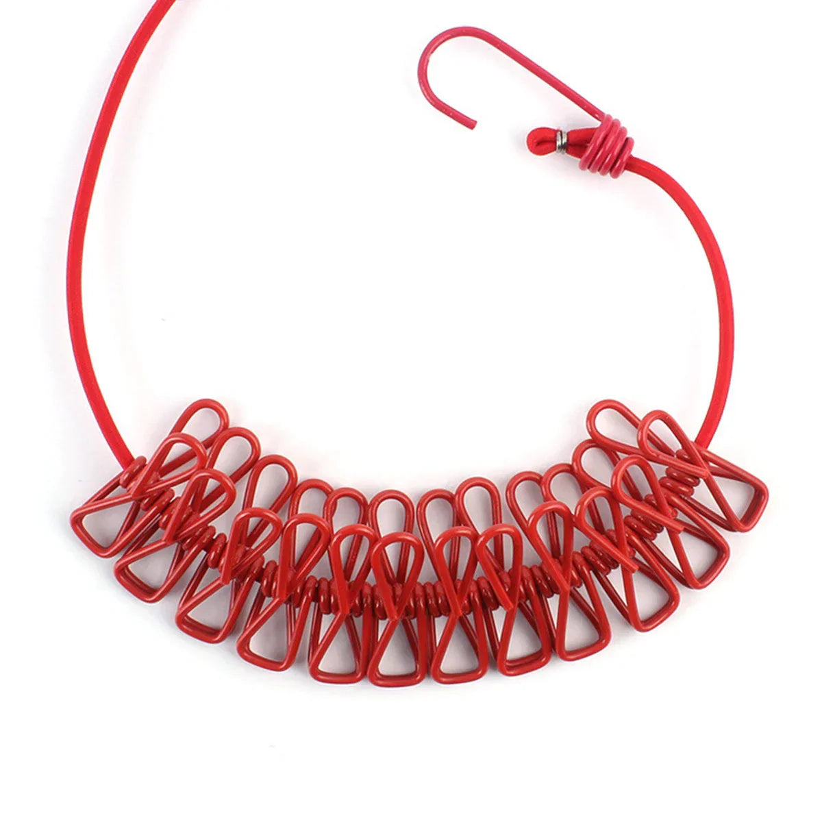 Portable Compact Travel Clothing Line with Clips