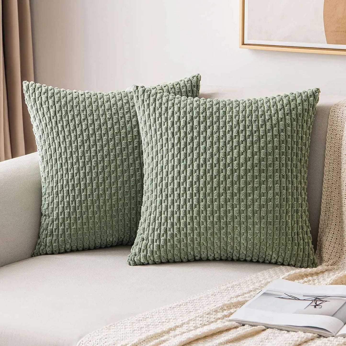 Plush Striped Velvet Cushion in Chic Bohemian Design