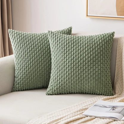 Plush Striped Velvet Cushion in Chic Bohemian Design