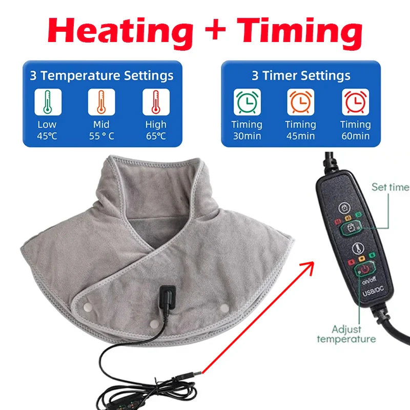 Cozy Neck and Shoulder Massager Heating Pad with Vibration - Halri