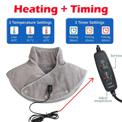 Cozy Neck and Shoulder Massager Heating Pad with Vibration - Halri