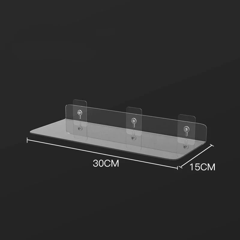 Clear Glass Wall Shelf for Bathroom and Kitchen