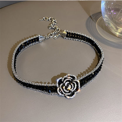 Beautiful Rose Crystal Pendant Necklace - Halri