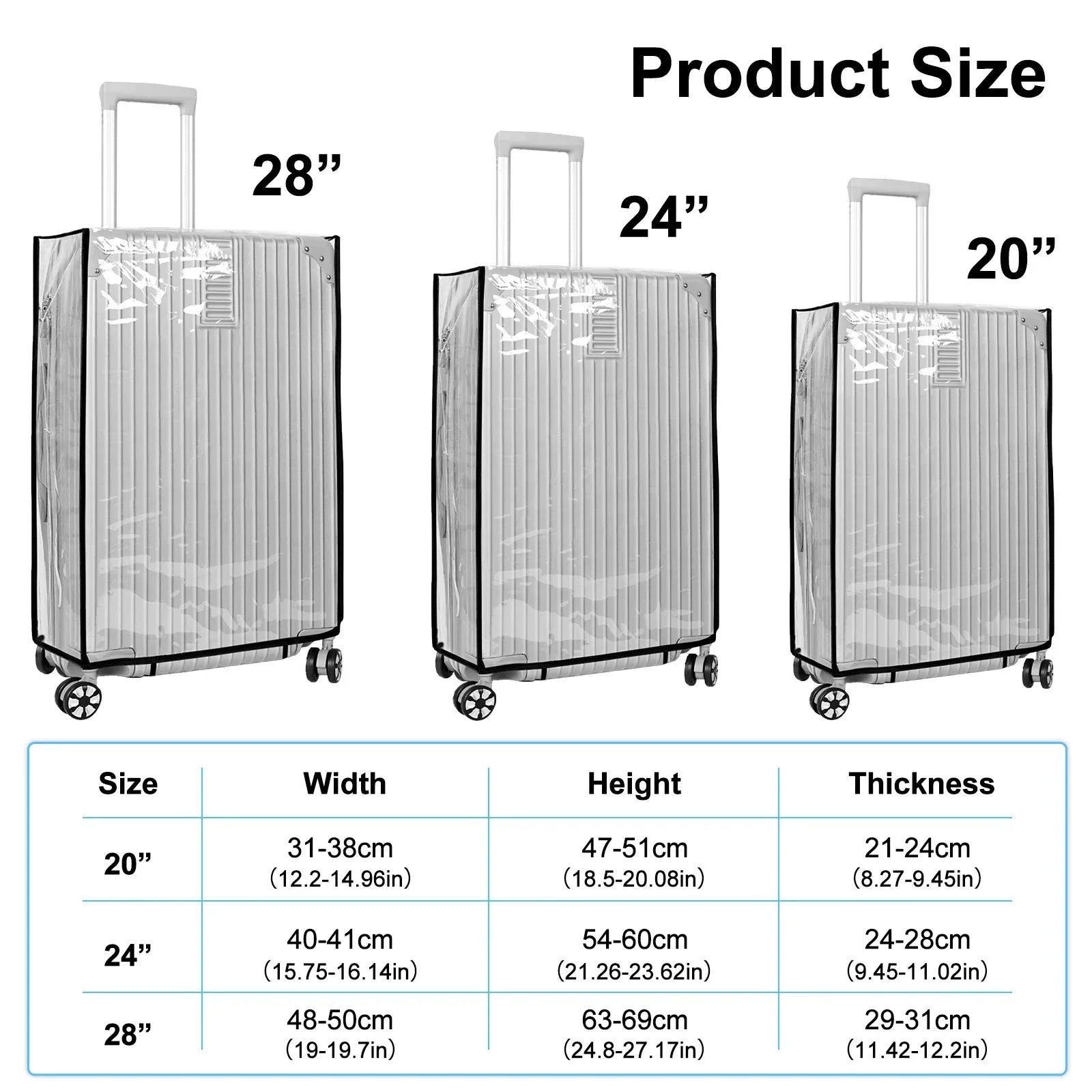 Clear Protective Travel Luggage Cover - Halri
