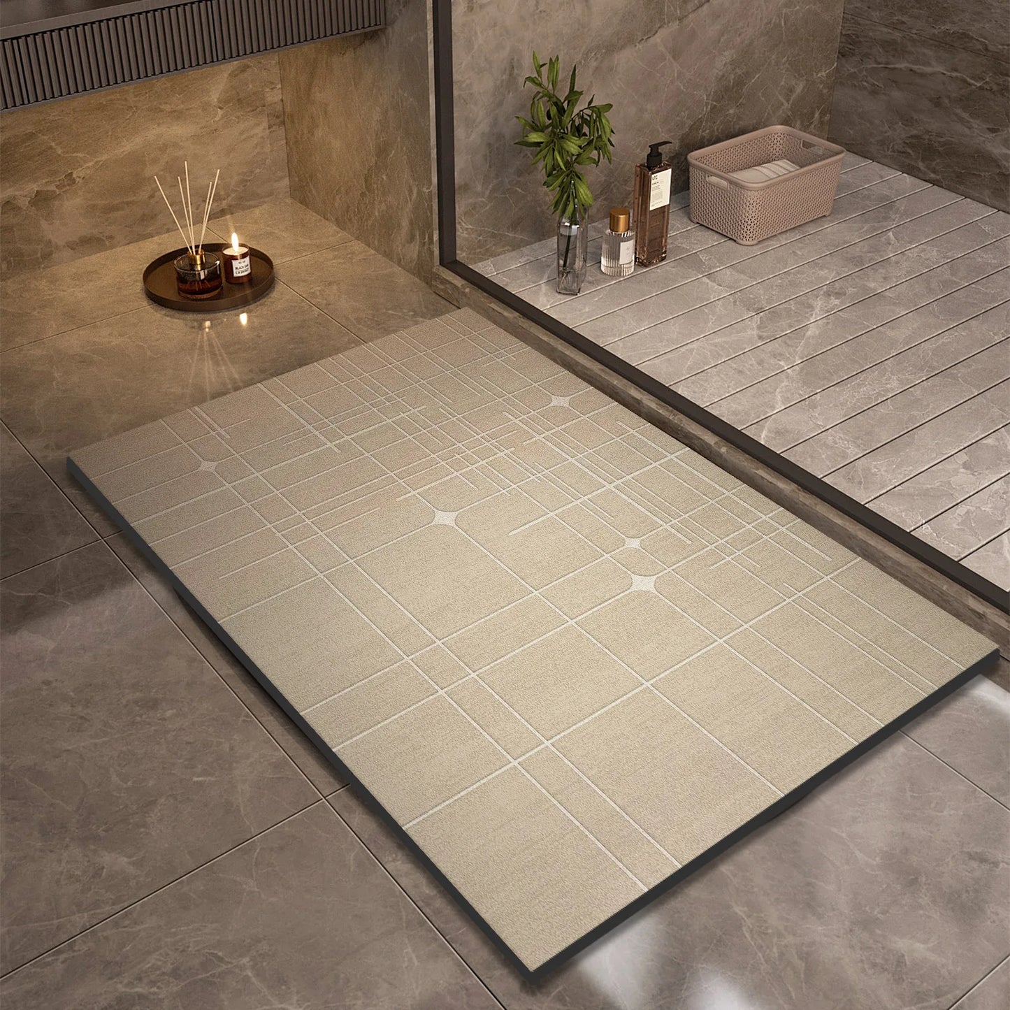 Soft Grip Anti-slip Bath Mat Fast Dry Shower Mat