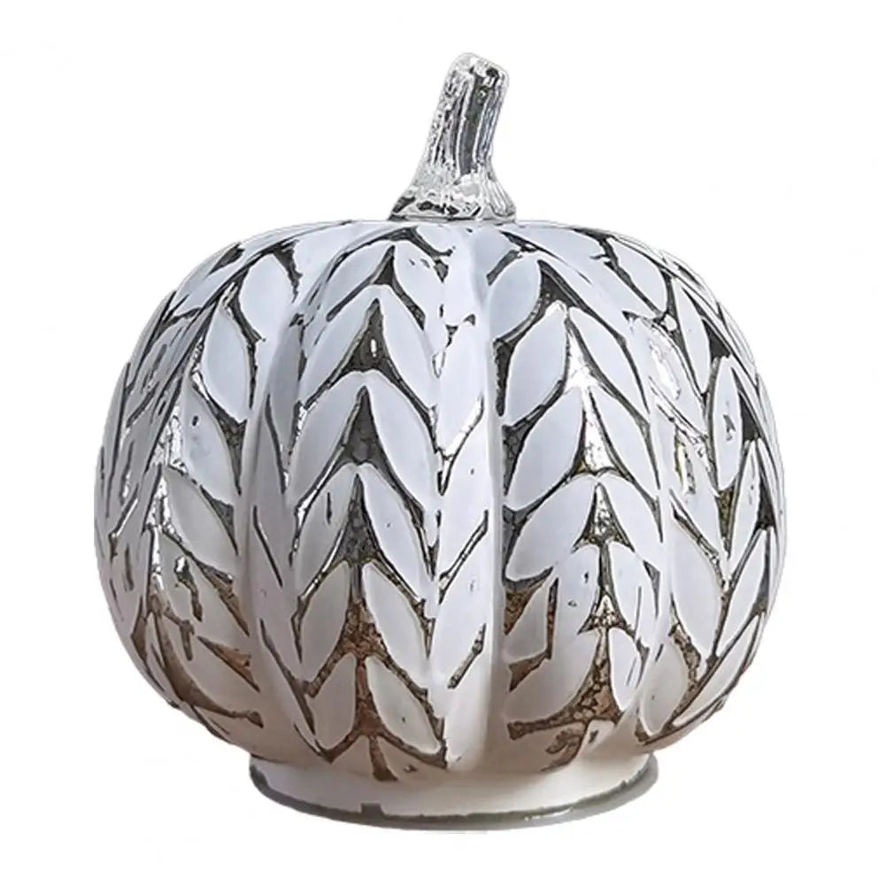 Warm Glow Glass Pumpkin Decor with LED Lights